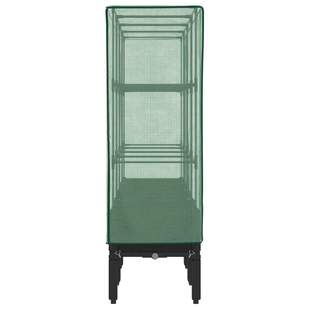 vidaXL Hochbeet mit Gewächshaus-Aufsatz Rattan-Optik 160x40x140 cm