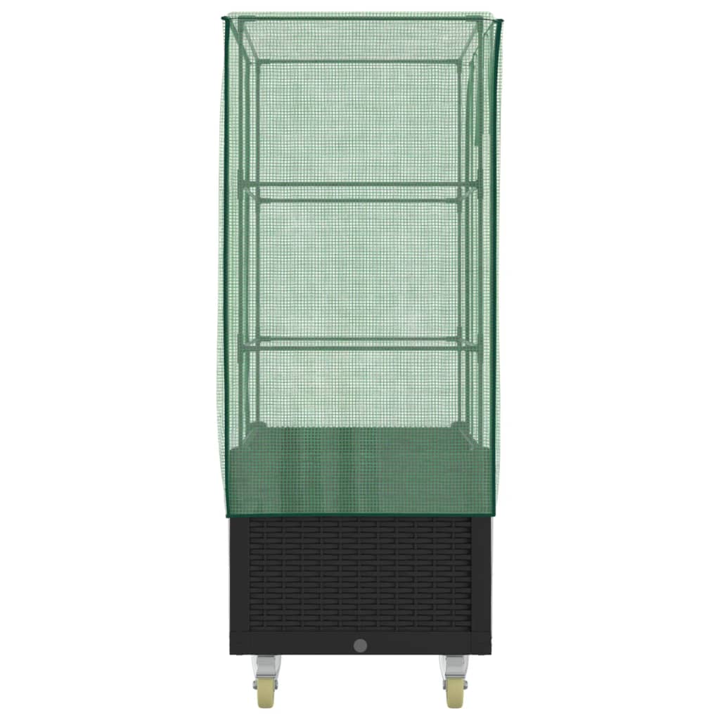 vidaXL Hochbeet mit Aufsatz und Rollen Rattan-Optik 80x50x182 cm