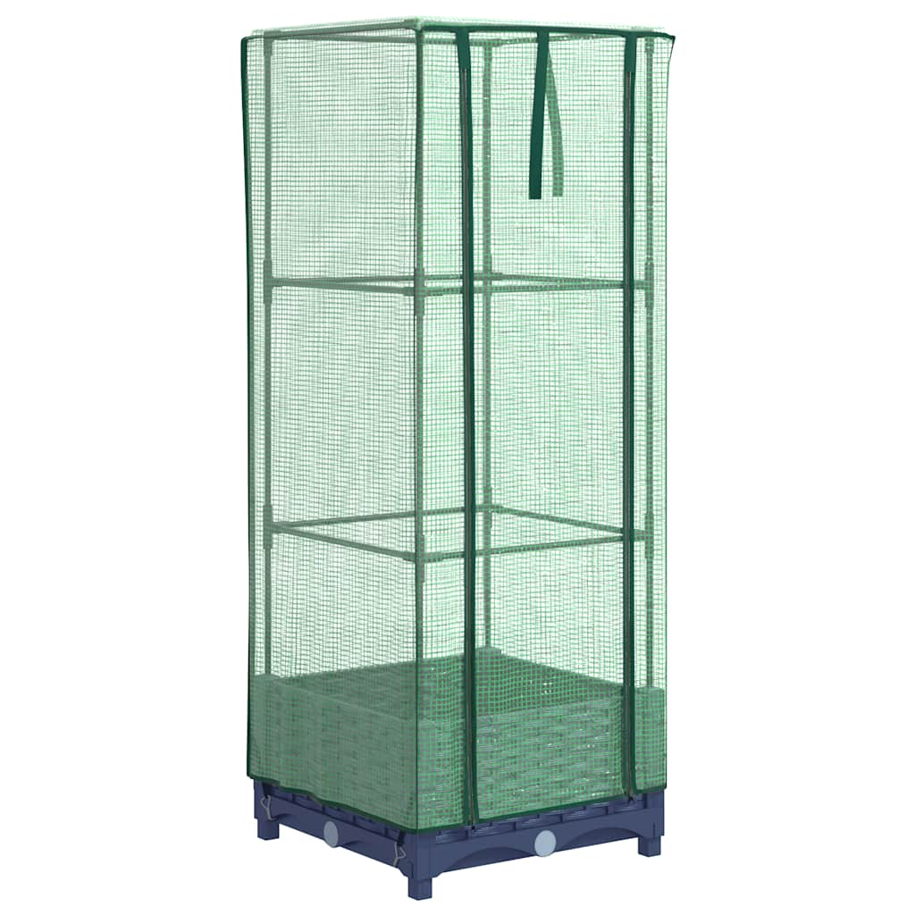vidaXL Hochbeet mit Gewächshaus-Aufsatz Rattan-Optik 40x40x123 cm