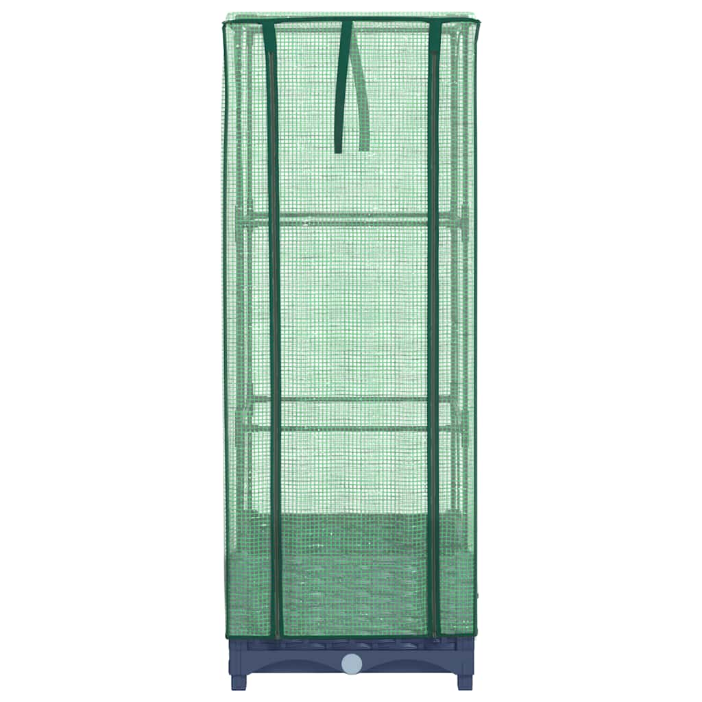 vidaXL Hochbeet mit Gewächshaus-Aufsatz Rattan-Optik 40x40x123 cm