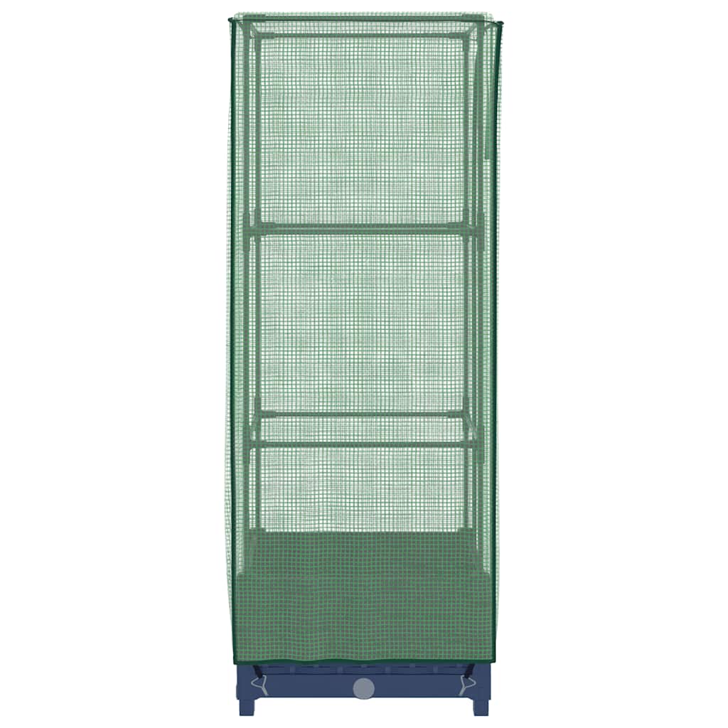 vidaXL Hochbeet mit Gewächshaus-Aufsatz Rattan-Optik 40x40x123 cm