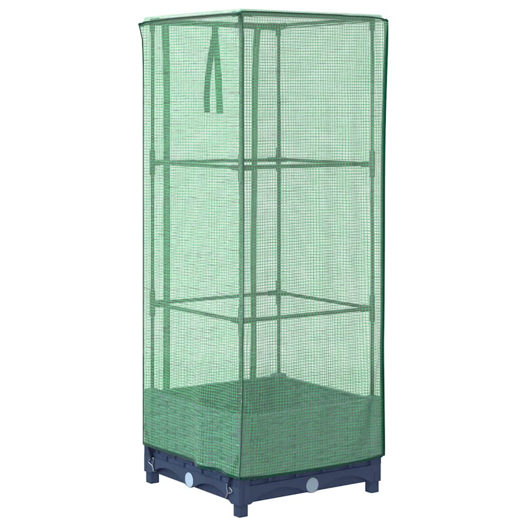 vidaXL Hochbeet mit Gewächshaus-Aufsatz Rattan-Optik 40x40x123 cm