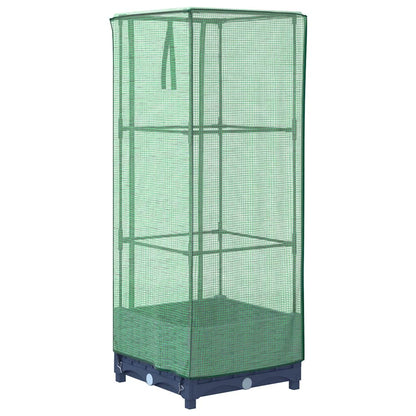 vidaXL Hochbeet mit Gewächshaus-Aufsatz Rattan-Optik 40x40x123 cm
