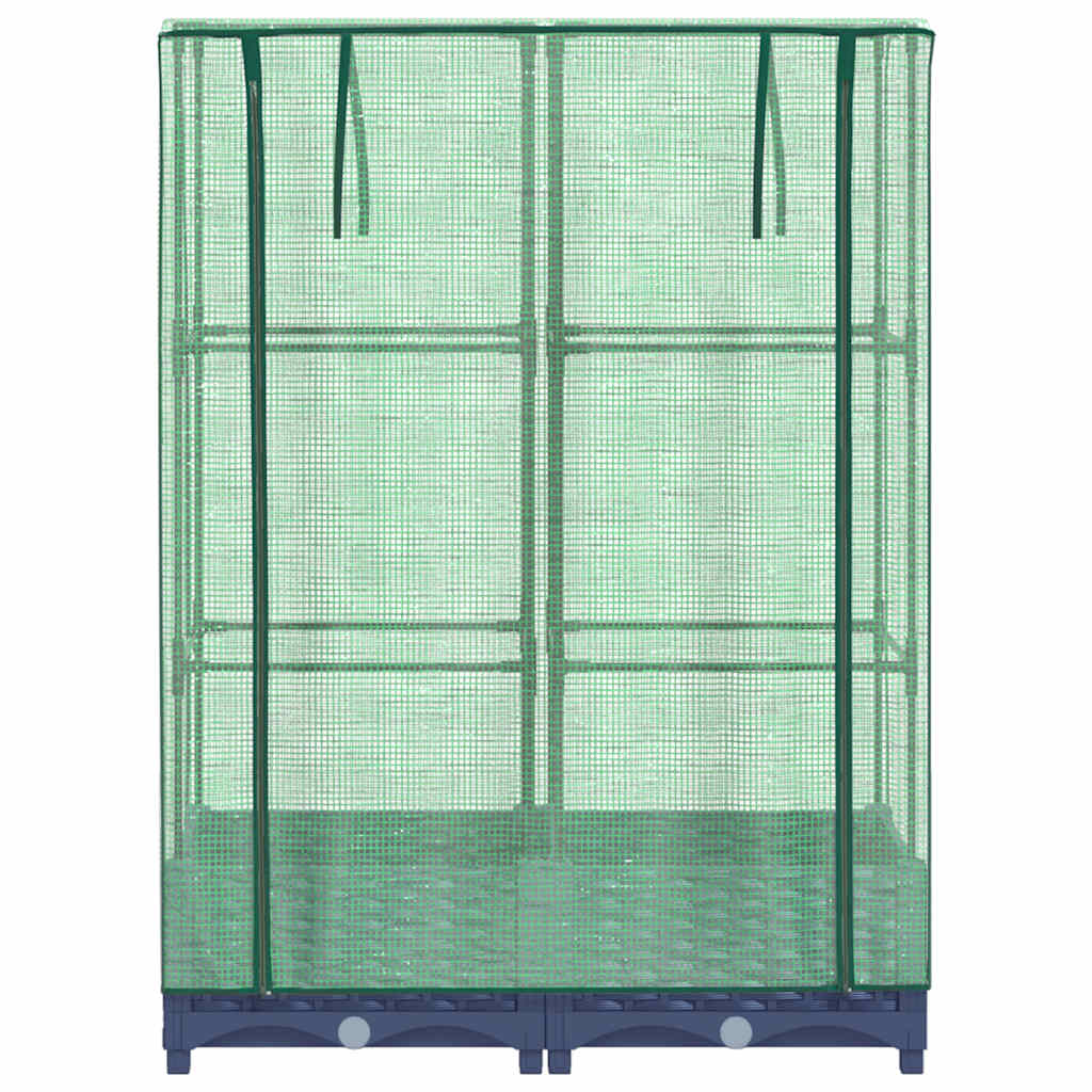 vidaXL Carré potager surélevé avec serre effet rotin 80x40x123 cm