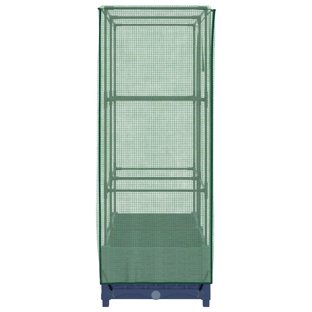 vidaXL Carré potager surélevé avec serre effet rotin 80x40x123 cm
