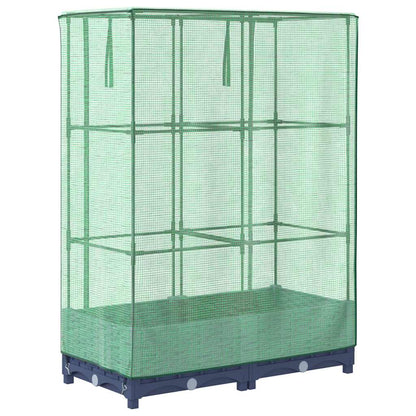 vidaXL Carré potager surélevé avec serre effet rotin 80x40x123 cm