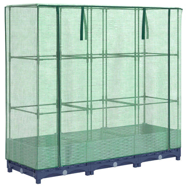 vidaXL Hochbeet mit Gewächshausabdeckung Rattanoptik 120x40x123 cm