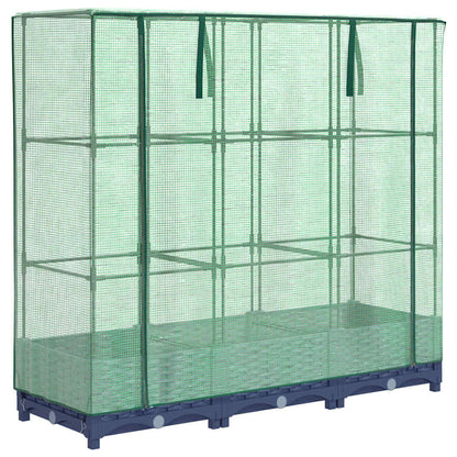 vidaXL Hochbeet mit Gewächshausabdeckung Rattanoptik 120x40x123 cm