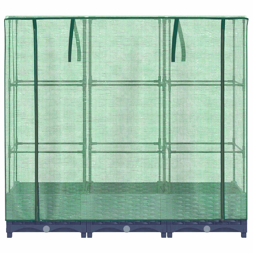 vidaXL Hochbeet mit Gewächshausabdeckung Rattanoptik 120x40x123 cm
