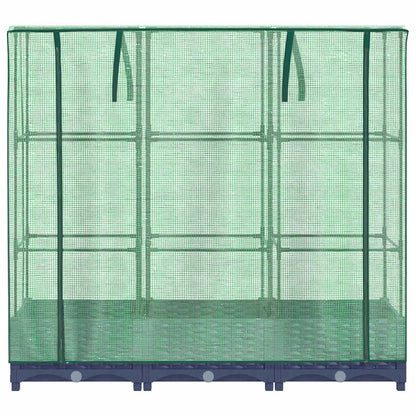 vidaXL Hochbeet mit Gewächshausabdeckung Rattanoptik 120x40x123 cm