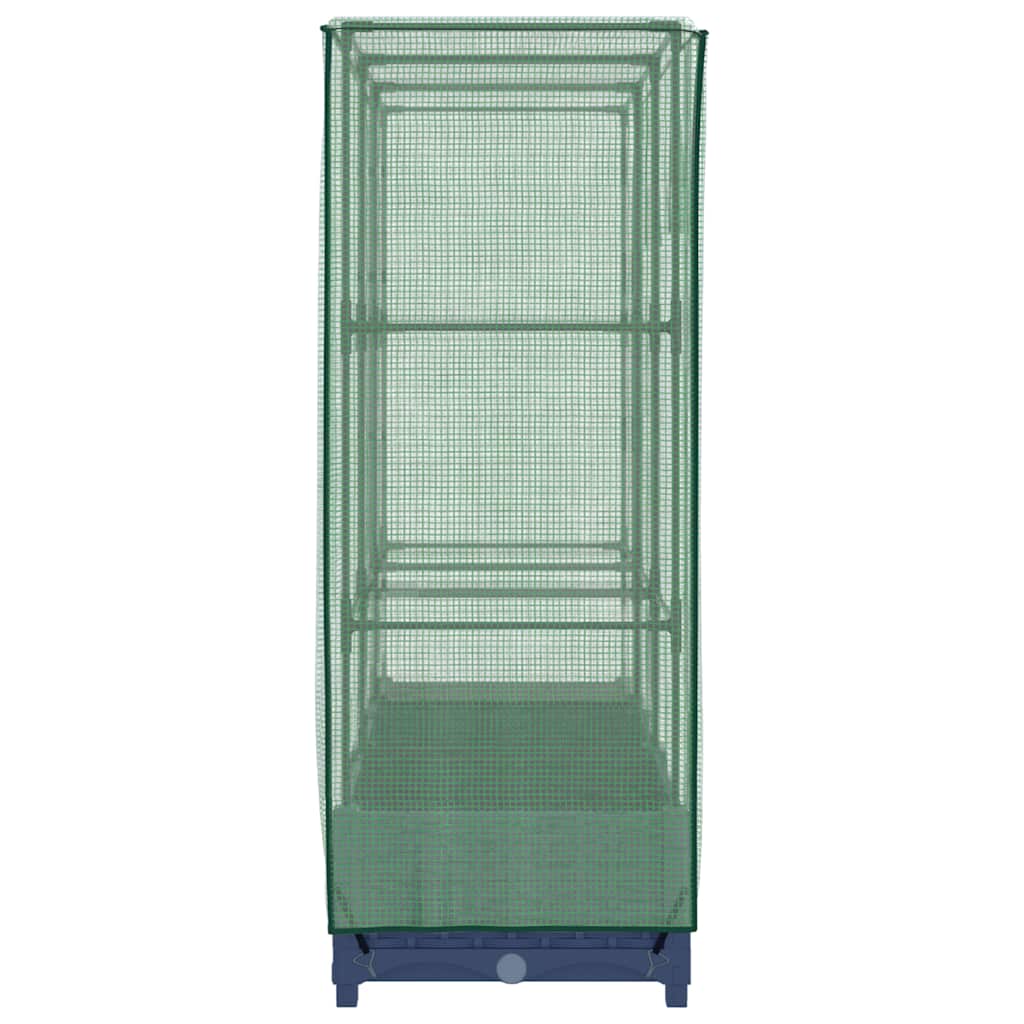 vidaXL Hochbeet mit Gewächshausabdeckung Rattanoptik 120x40x123 cm