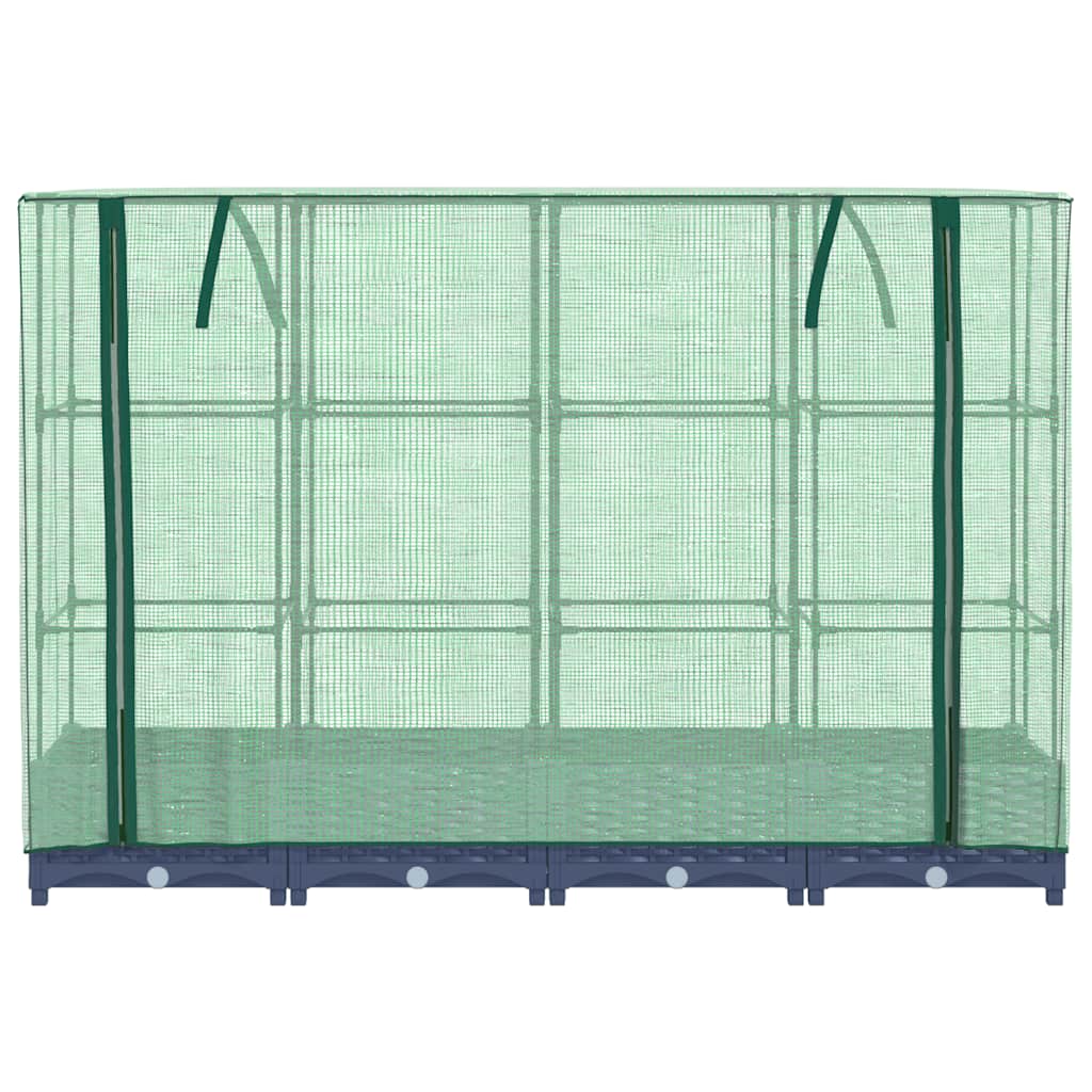 vidaXL Hochbeet mit Gewächshausabdeckung Rattanoptik 160x40x123 cm
