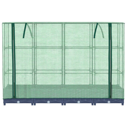 vidaXL Hochbeet mit Gewächshausabdeckung Rattanoptik 160x40x123 cm