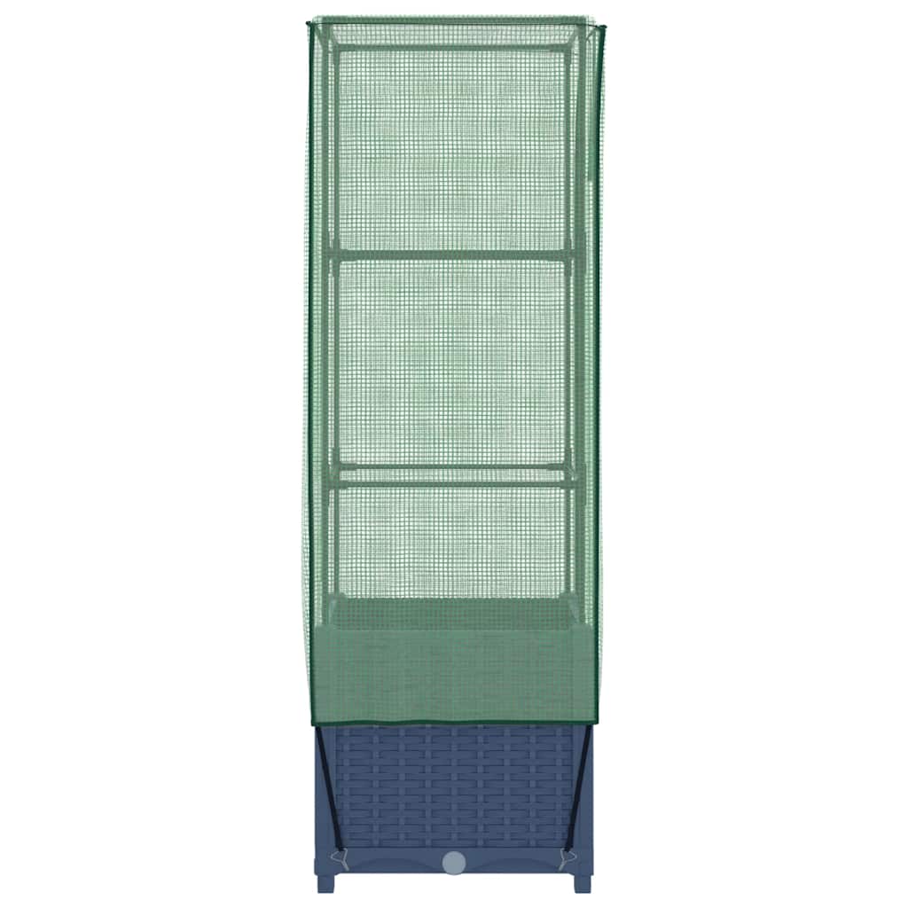 vidaXL Hochbeet mit Gewächshaus-Aufsatz Rattan-Optik 40x40x139 cm