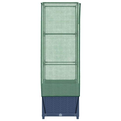 vidaXL Hochbeet mit Gewächshaus-Aufsatz Rattan-Optik 40x40x139 cm