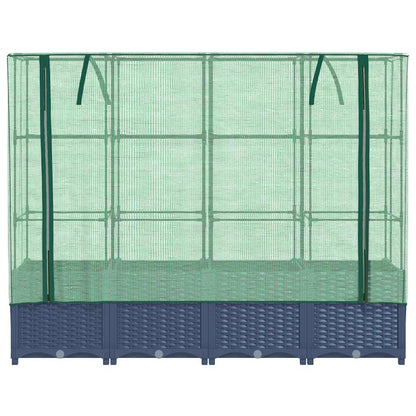 vidaXL Carré potager avec couvercle de serre aspect rotin 160x40x138 cm