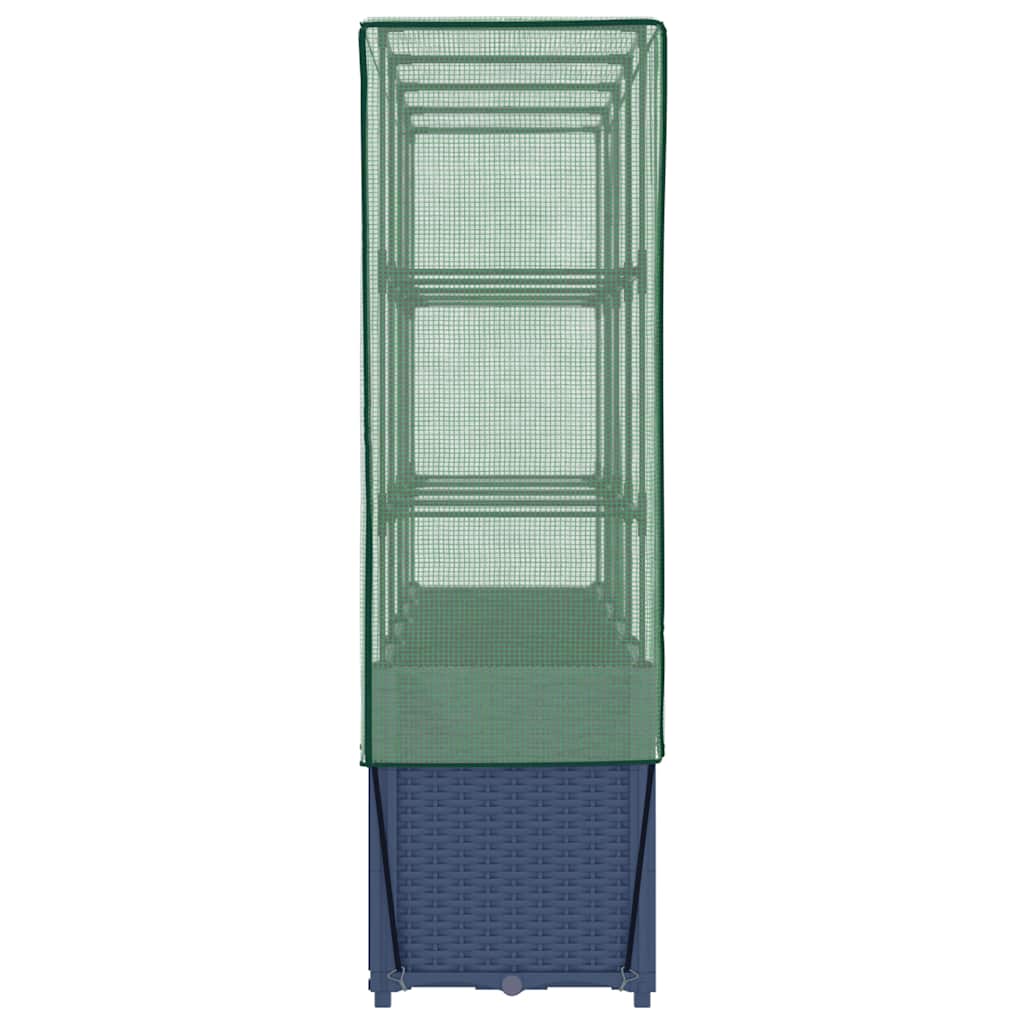 vidaXL Hochbeet mit Gewächshausabdeckung Rattanoptik 160x40x153 cm