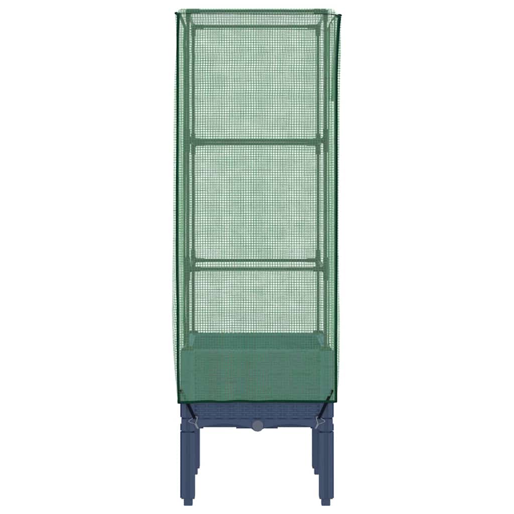 Hochbeet mit Gewächshaus-Aufsatz Rattan-Optik 40x40x140 cm