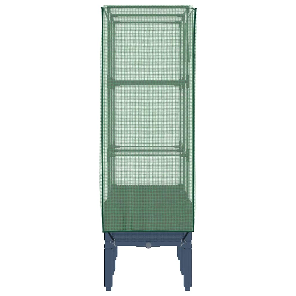 vidaXL Hochbeet mit Gewächshaus-Aufsatz Rattan-Optik 80x40x140 cm