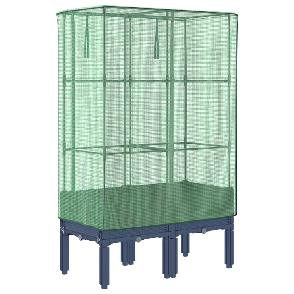 vidaXL Hochbeet mit Gewächshaus-Aufsatz Rattan-Optik 80x40x140 cm