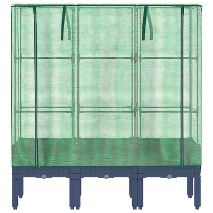 vidaXL Hochbeet mit Gewächshaus-Aufsatz Rattan-Optik 120x40x140 cm