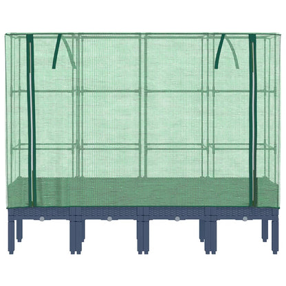 vidaXL Hochbeet mit Gewächshaus-Aufsatz Rattan-Optik 160x40x140 cm
