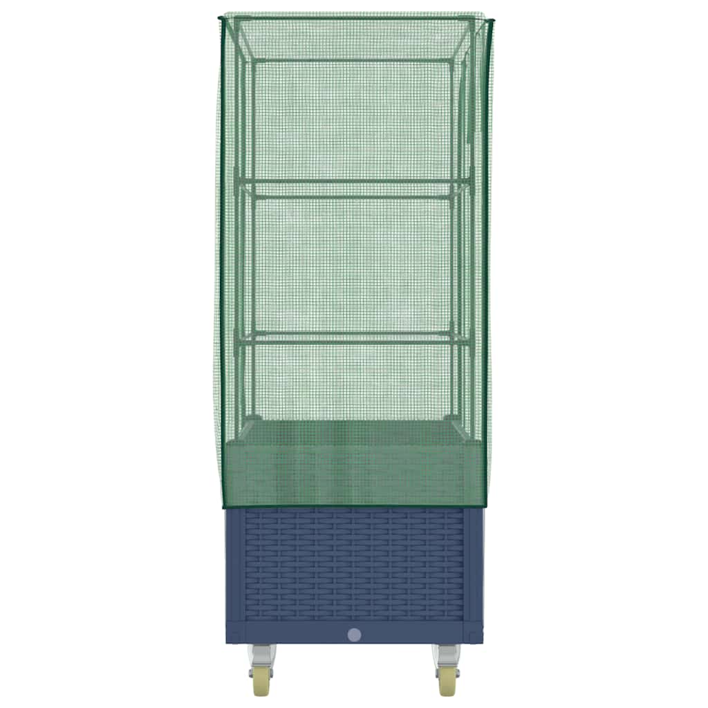 vidaXL Hochbeet mit Aufsatz und Rollen Rattan-Optik 80x50x182 cm