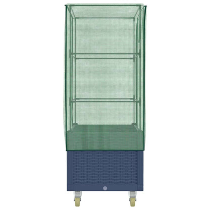 vidaXL Hochbeet mit Aufsatz und Rollen Rattan-Optik 80x50x182 cm