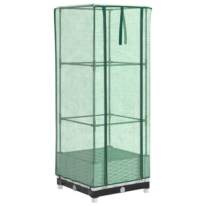 vidaXL Hochbeet mit Gewächshaus-Aufsatz Rattan-Optik 40x40x123 cm