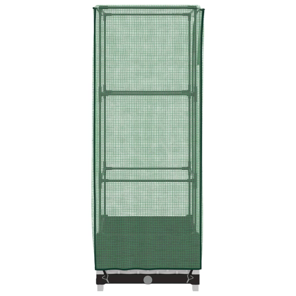 vidaXL Hochbeet mit Gewächshaus-Aufsatz Rattan-Optik 40x40x123 cm