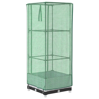 vidaXL Hochbeet mit Gewächshaus-Aufsatz Rattan-Optik 40x40x123 cm