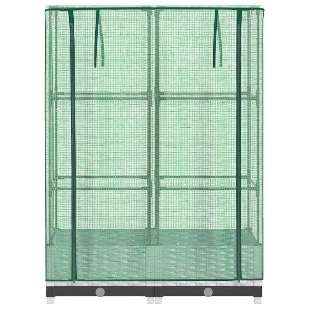 vidaXL Hochbeet mit Gewächshaus-Aufsatz Rattan-Optik 80x40x123 cm