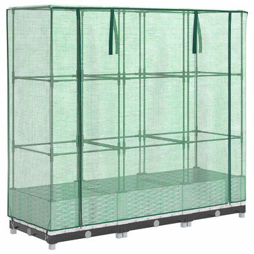 vidaXL Hochbeet mit Gewächshaus-Aufsatz Rattan-Optik 120x40x123 cm
