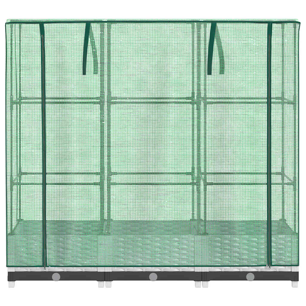 vidaXL Carré potager avec couvercle de serre aspect rotin 120x40x123 cm