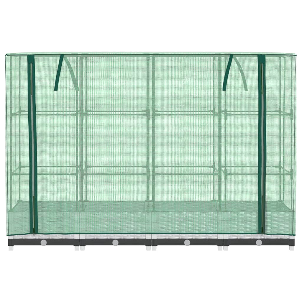vidaXL Hochbeet mit Gewächshaus-Aufsatz Rattan-Optik 160x40x123 cm