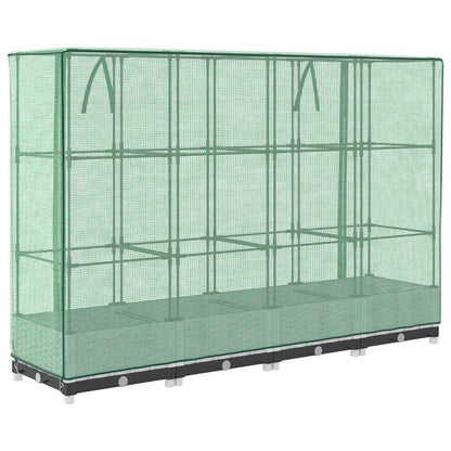 vidaXL Hochbeet mit Gewächshaus-Aufsatz Rattan-Optik 160x40x123 cm