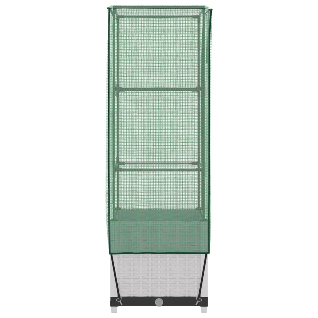 vidaXL Hochbeet mit Gewächshaus-Aufsatz Rattan-Optik 40x40x139 cm