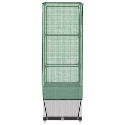 vidaXL Hochbeet mit Gewächshaus-Aufsatz Rattan-Optik 40x40x139 cm