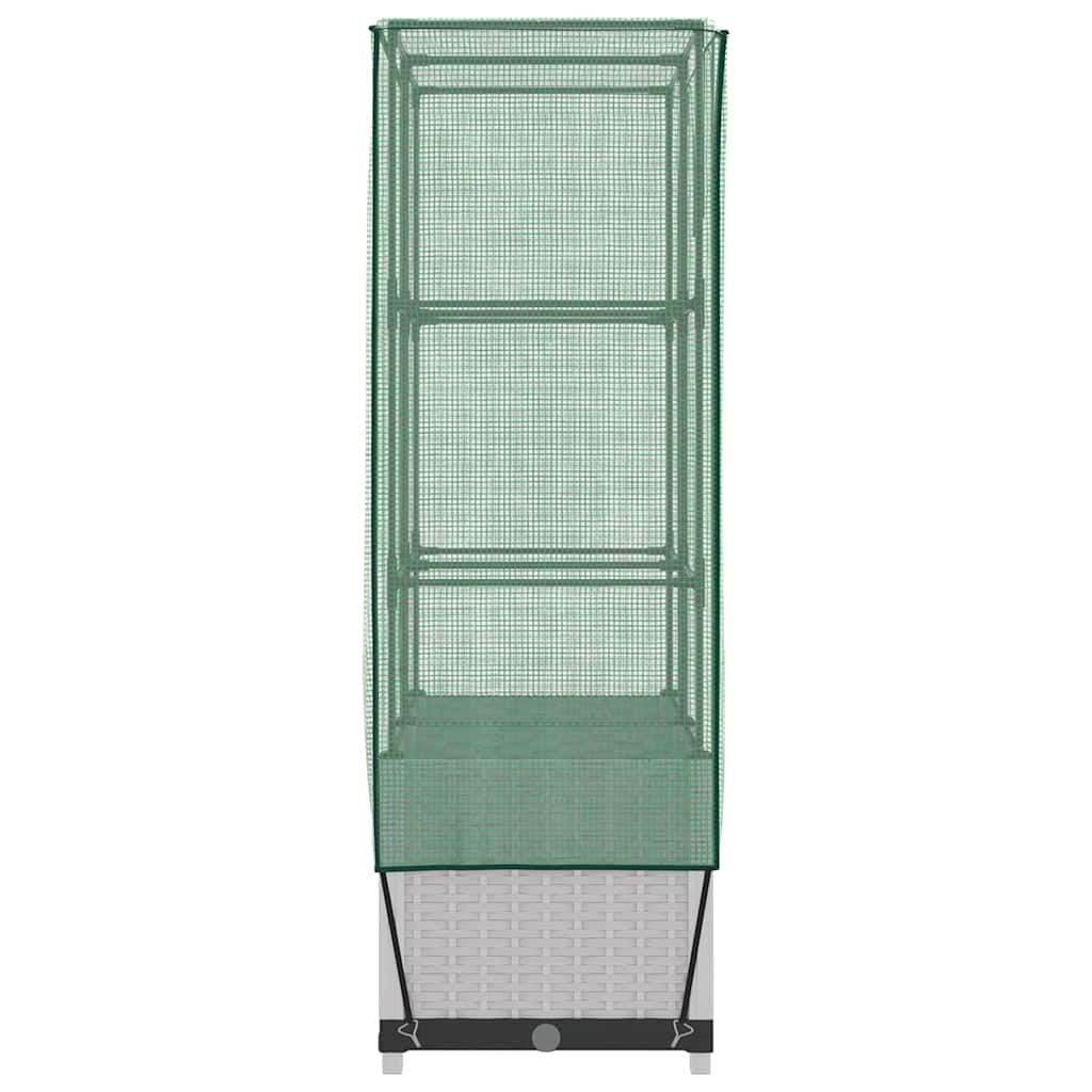 vidaXL Hochbeet mit Gewächshaus-Aufsatz Rattan-Optik 80x40x138 cm