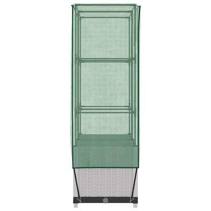 vidaXL Hochbeet mit Gewächshaus-Aufsatz Rattan-Optik 80x40x138 cm