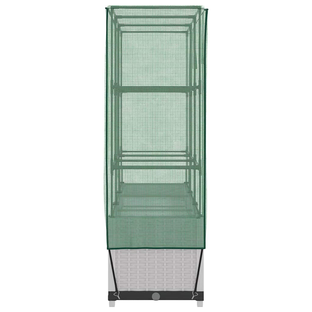 vidaXL Hochbeet mit Gewächshaus-Aufsatz Rattan-Optik 120x40x138 cm