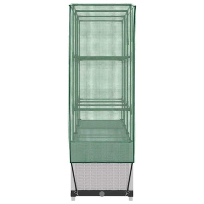 vidaXL Hochbeet mit Gewächshaus-Aufsatz Rattan-Optik 120x40x138 cm