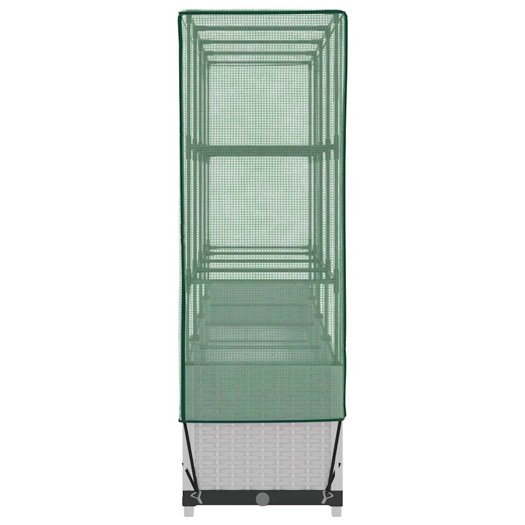 vidaXL Hochbeet mit Gewächshaus-Aufsatz Rattan-Optik 160x40x138 cm