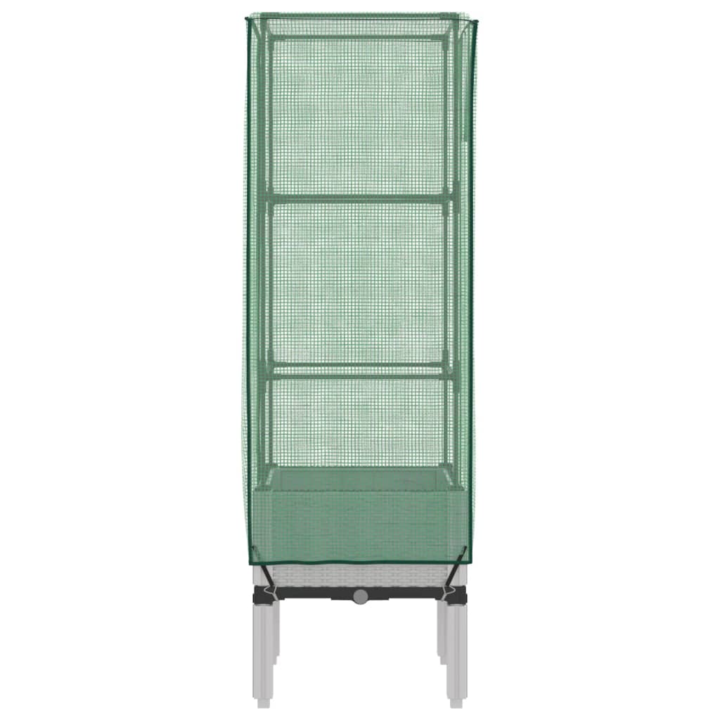vidaXL Hochbeet mit Gewächshaus-Aufsatz Rattan-Optik 40x40x140 cm