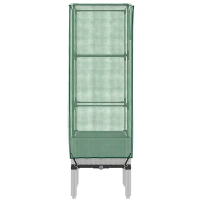 vidaXL Hochbeet mit Gewächshaus-Aufsatz Rattan-Optik 40x40x140 cm