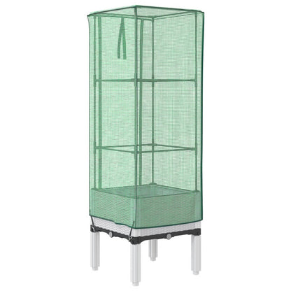 vidaXL Hochbeet mit Gewächshaus-Aufsatz Rattan-Optik 40x40x140 cm