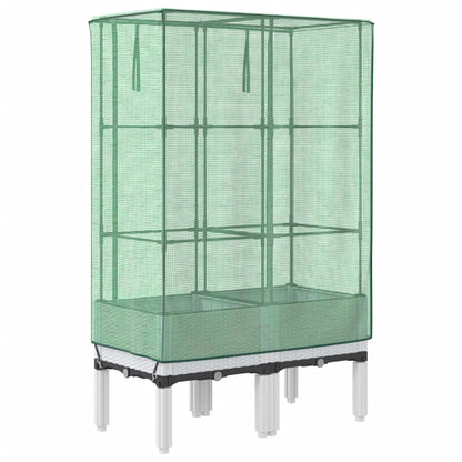 vidaXL Carré potager avec couvercle de serre aspect rotin 80x40x140 cm