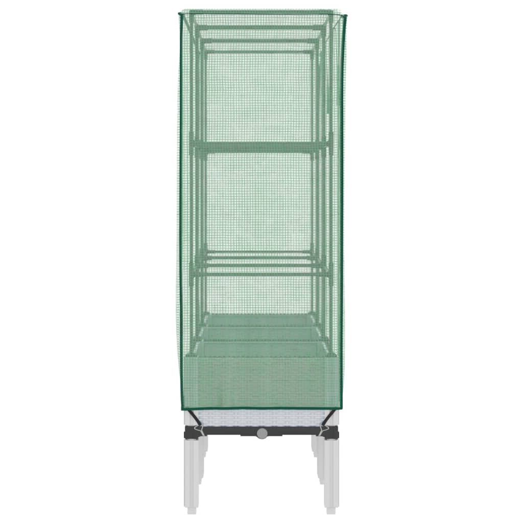 vidaXL Hochbeet mit Gewächshaus-Aufsatz Rattan-Optik 120x40x140 cm