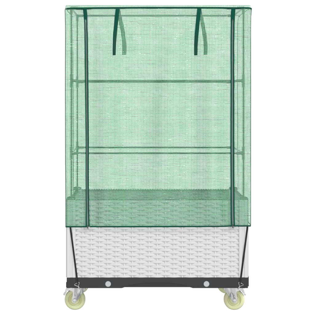 vidaXL Hochbeet mit Aufsatz und Rollen Rattan-Optik 80x50x182 cm