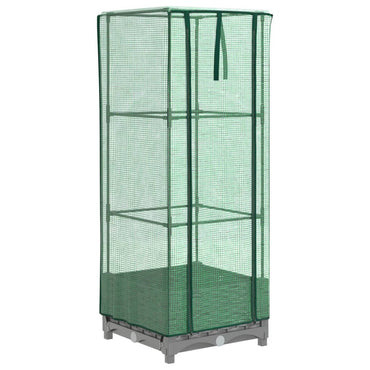 vidaXL Hochbeet mit Gewächshaus-Aufsatz Rattan-Optik 40x40x123 cm